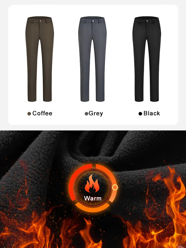 Warm Winter Men's Outdoor Fleece-Lined Golf Trousers