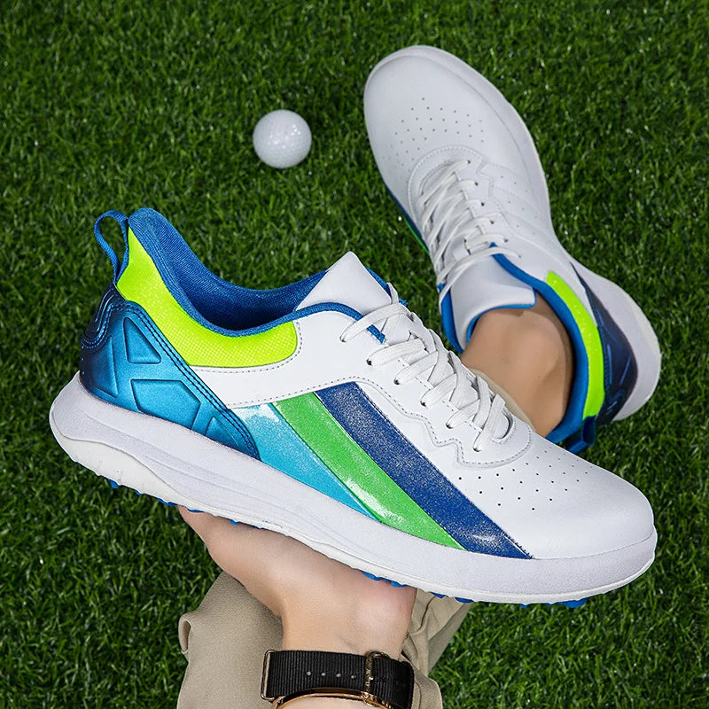Vibrant Waterproof Golf Shoes with Non-Slip Spikes