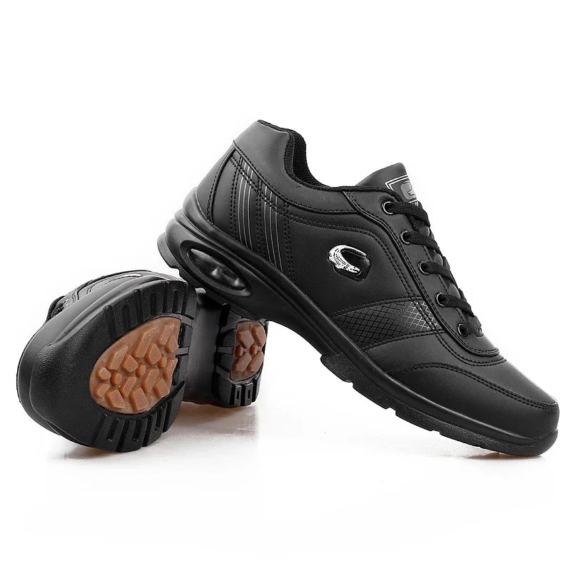 Chaussures de golf imperméables noires et marron pour hommes