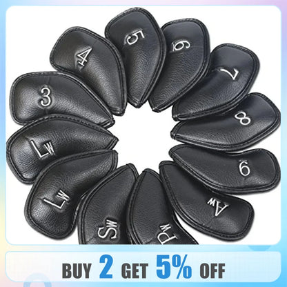 Leather 12-Piece Golf Iron Head Covers