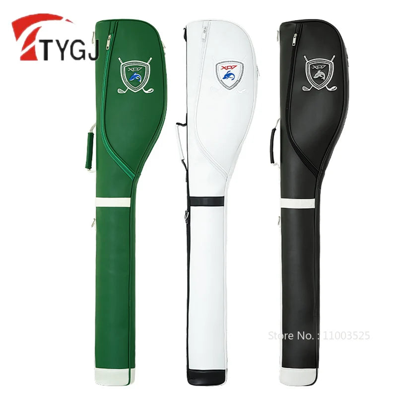 TTYGJ Lightweight PU Leather Golf Gun Bag