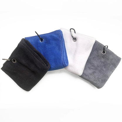 Tri-Fold Golf Towel: Reusable Microfiber - 4 Colors