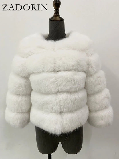 Elegant Black Faux Fur Mink Coat