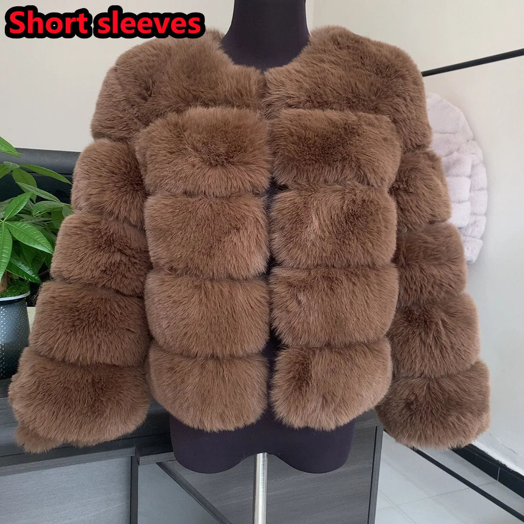 Luxurious Faux Fox Fur Fluffy Jacket