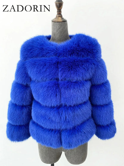 Elegant Black Faux Fur Mink Coat