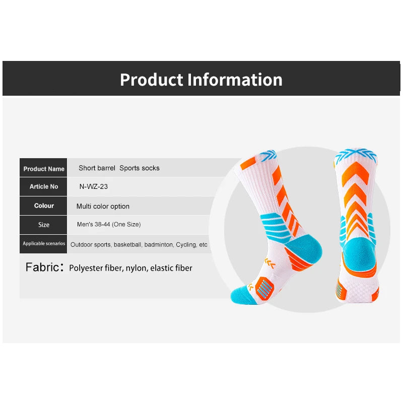 Chaussettes de sport aérodynamiques en coton respirant - Unisexe