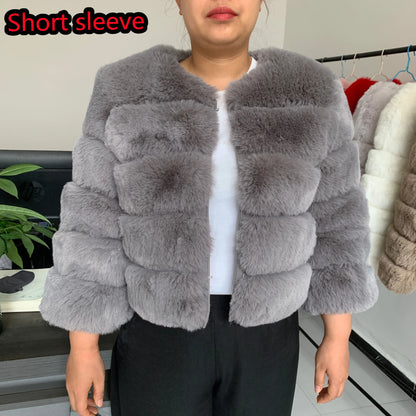 Luxurious Faux Fox Fur Fluffy Jacket