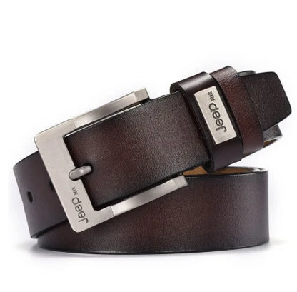 Genuine Leather Men's Belt - Metal Buckle