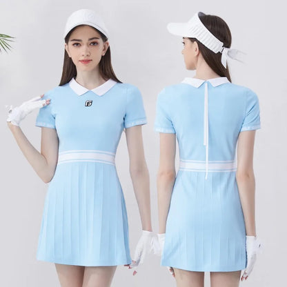 Robe de golf à taille tricotée pour femmes