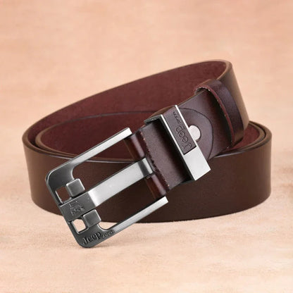 Ceinture pour Homme en Cuir Véritable - Boucle en Métal