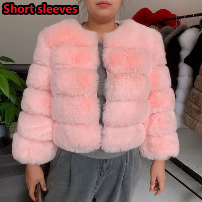 Luxurious Faux Fox Fur Fluffy Jacket