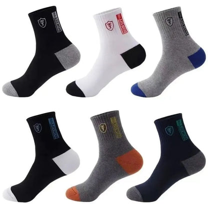 5Pairs Breathable Cotton Sports Socks - Winter Men Socks