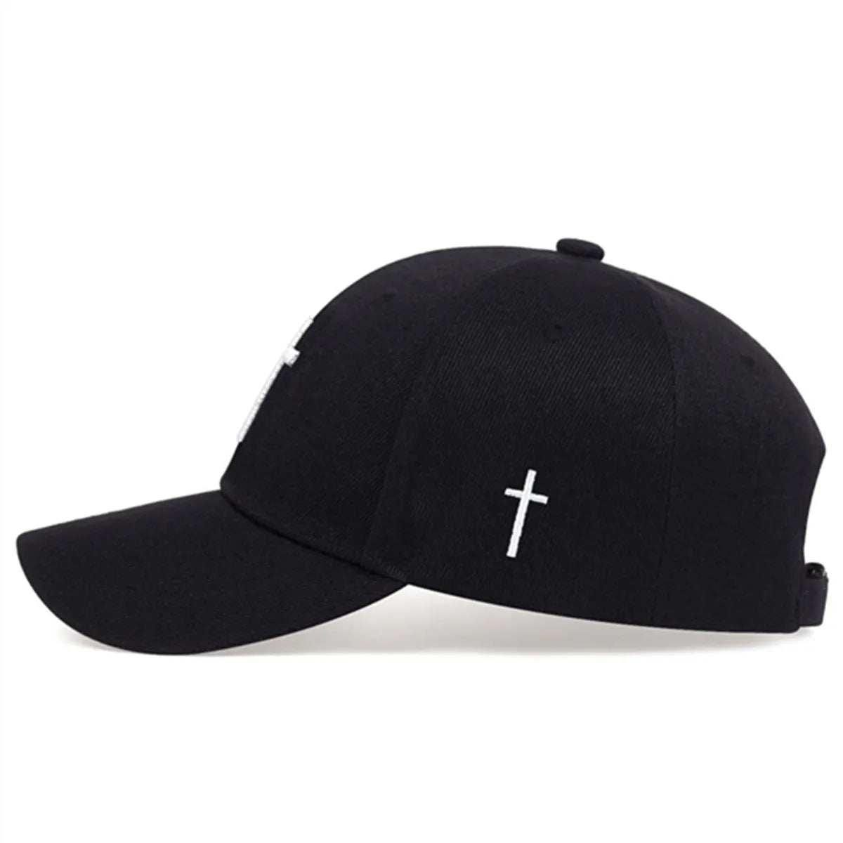 Simple Black Cotton Snapback Golf Hat for Men and Women