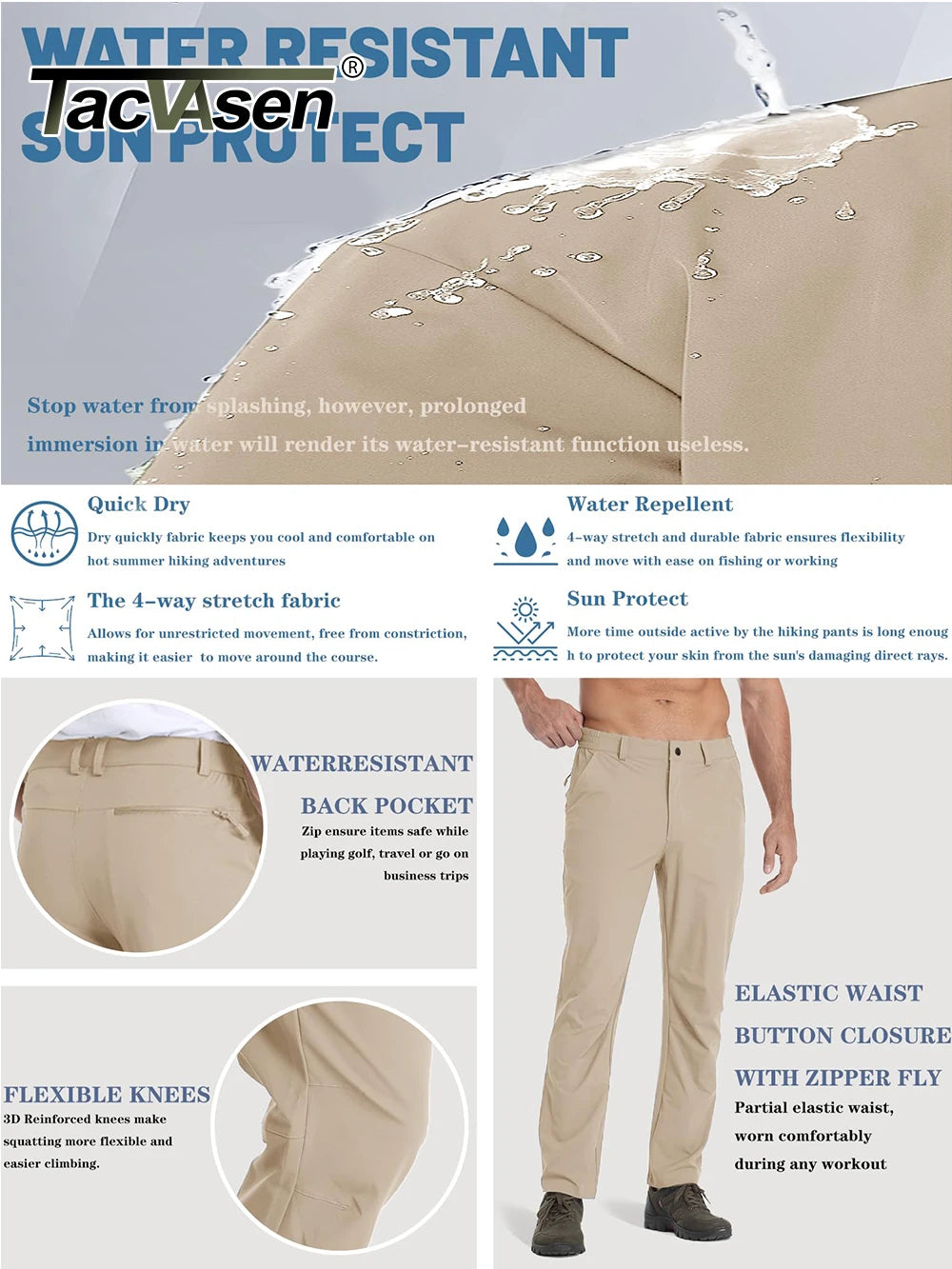 Pantalon cargo de sport léger à séchage rapide pour hommes