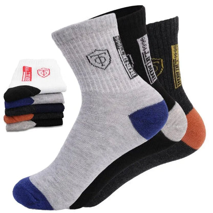 5Pairs Breathable Cotton Sports Socks - Winter Men Socks