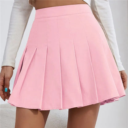 Mini-jupe de tennis plissée taille haute pour femme