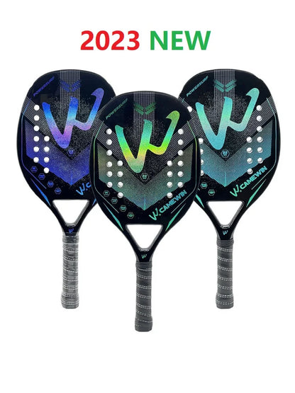 3K Holographic Beach Tennis Racket with Full Carbon Fiber Frame