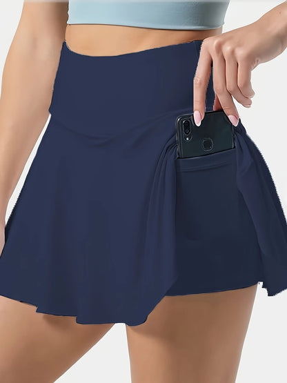 Tennis-Skort mit hoher Taille für Yoga, Golf, Fitness