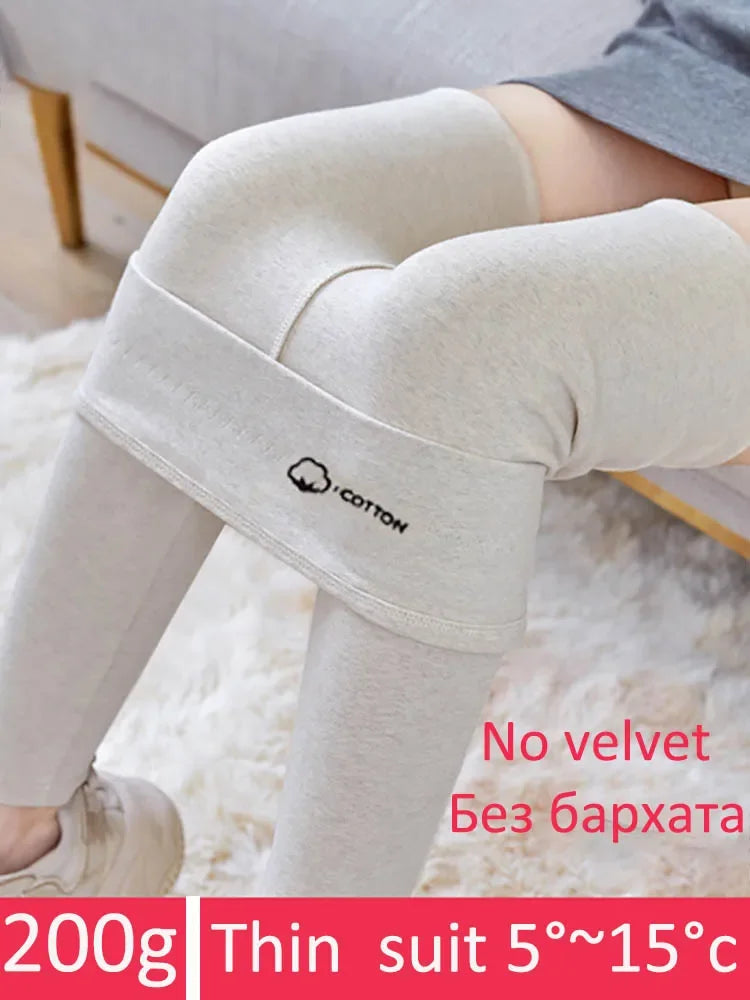 Leggings d'hiver en velours polaire thermique pour femmes