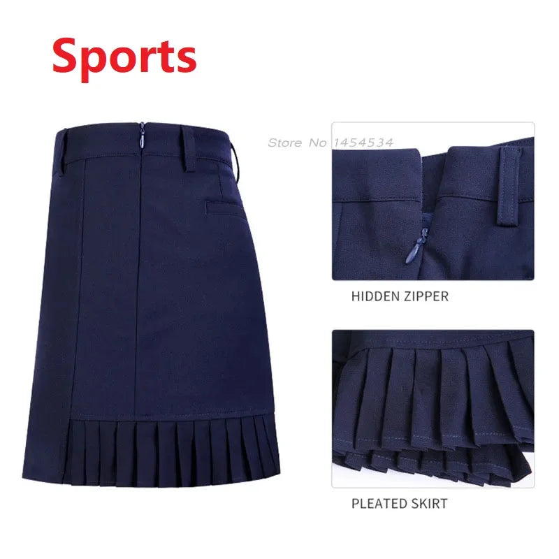 Slim Fit Dry Lady Golf Tennis Pleated Skirt