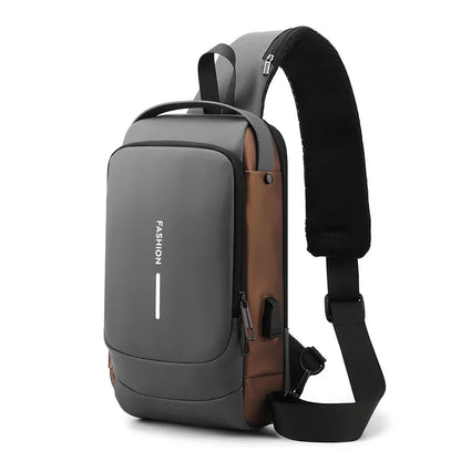 Men Multifunction Anti Theft USB Shoulder Bag - Backpack