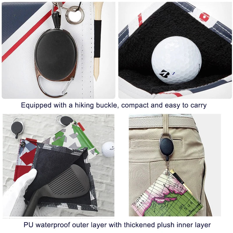 Golf Towel with Club Cleaner - Portable Cleaning Tool