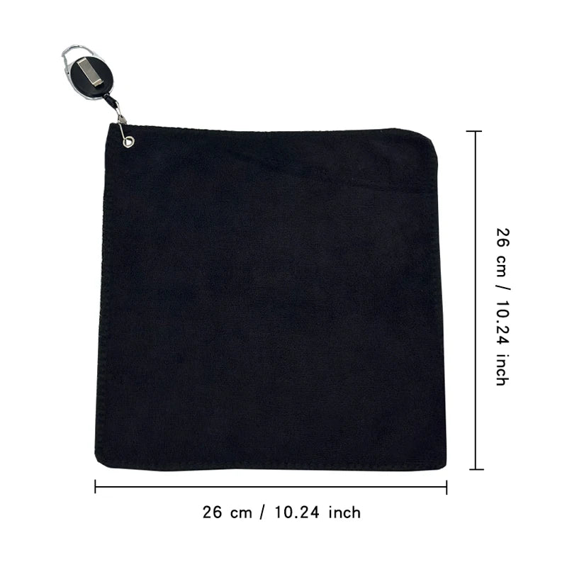 Golf Towel 26x26cm Microfiber with Carabiner Hook