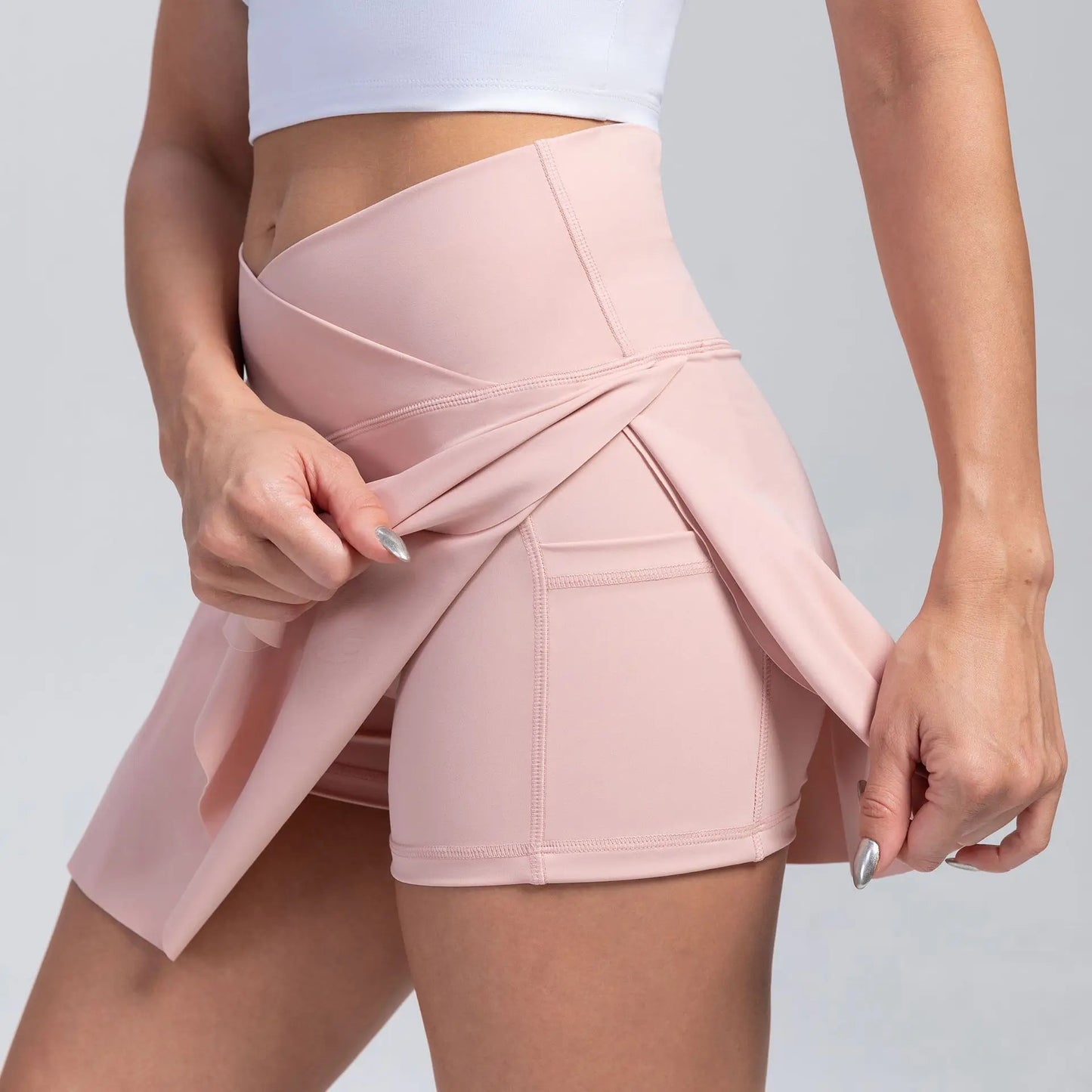 Damen Tennisröcke mit Shorts mit hoher Taille