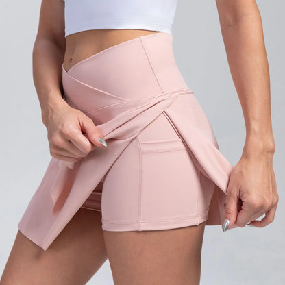 Damen Tennisröcke mit Shorts mit hoher Taille