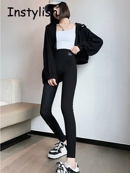 Legging de sport côtelé taille haute pour femme