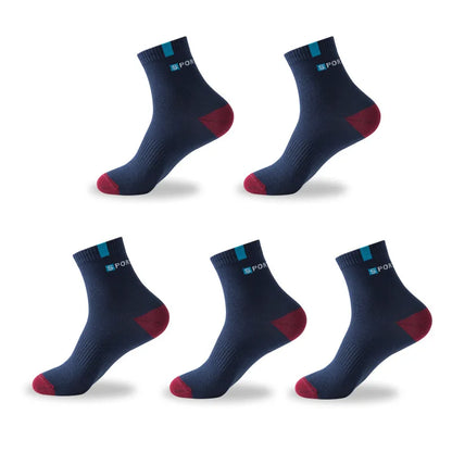 Chaussettes de sport respirantes et hautement élastiques en coton pour hommes