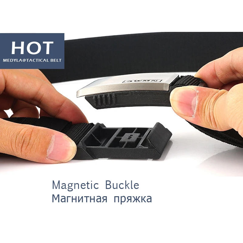 Adjustable Metal Magnetic Buckle Belt for Men