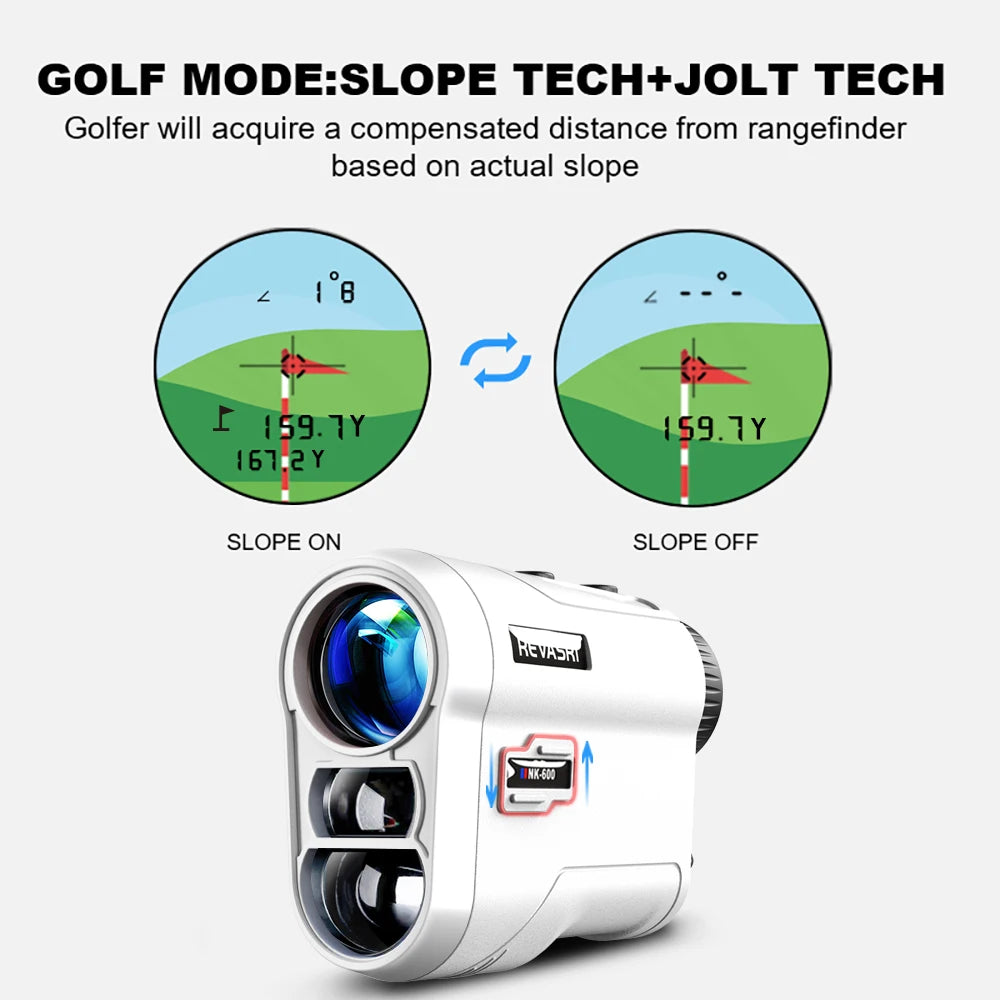 REVASRI 600M Golf Laser Rangefinder with Flag-Lock