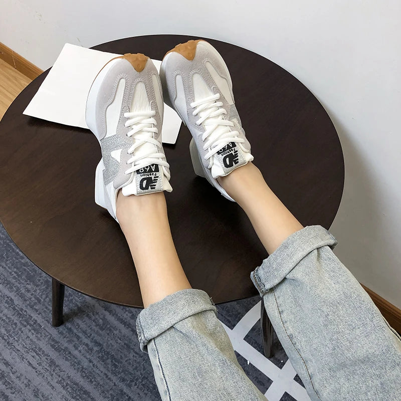 Women's Designer Lace-Up Vulcanized Shoes