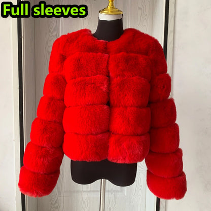 Luxurious Faux Fox Fur Fluffy Jacket