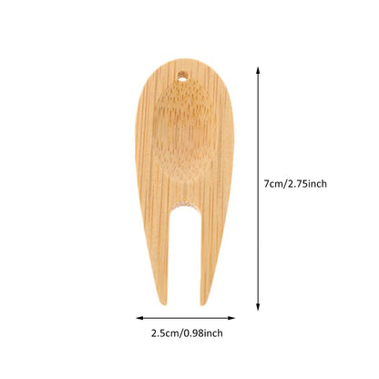 Lot de 20 outils de réparation de mottes de golf en bambou – Ensemble écologique