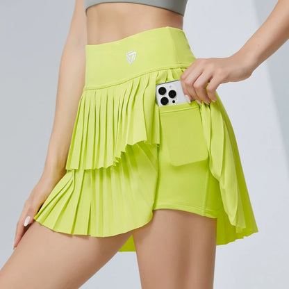 Double-Layer Pleated Golf Skirt for Women