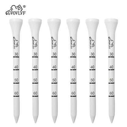 50 Pieces Bamboo Golf Degree Scale White Golf Tees