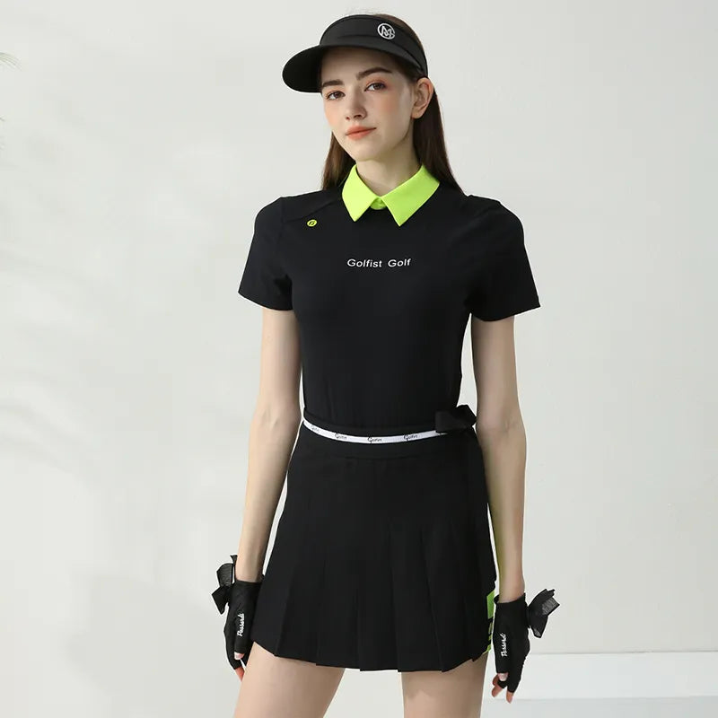 Short-Sleeved Two-Piece Golf Dress for Women