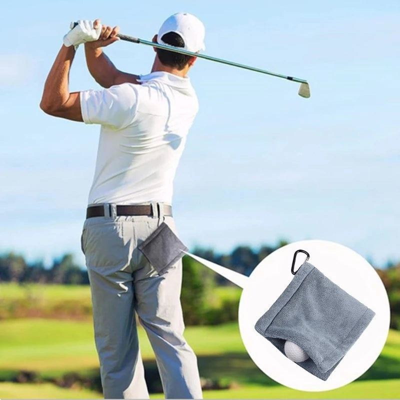 Microfiber Square Golf Towel with Carabiner