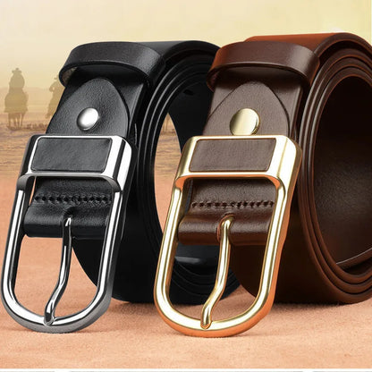 High-Quality Leather Cowboy Belt for Men