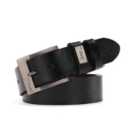 Genuine Leather Men's Belt - Metal Buckle