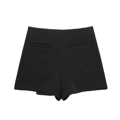 TRAF Women's High Waist Asymmetric Shorts Skirt