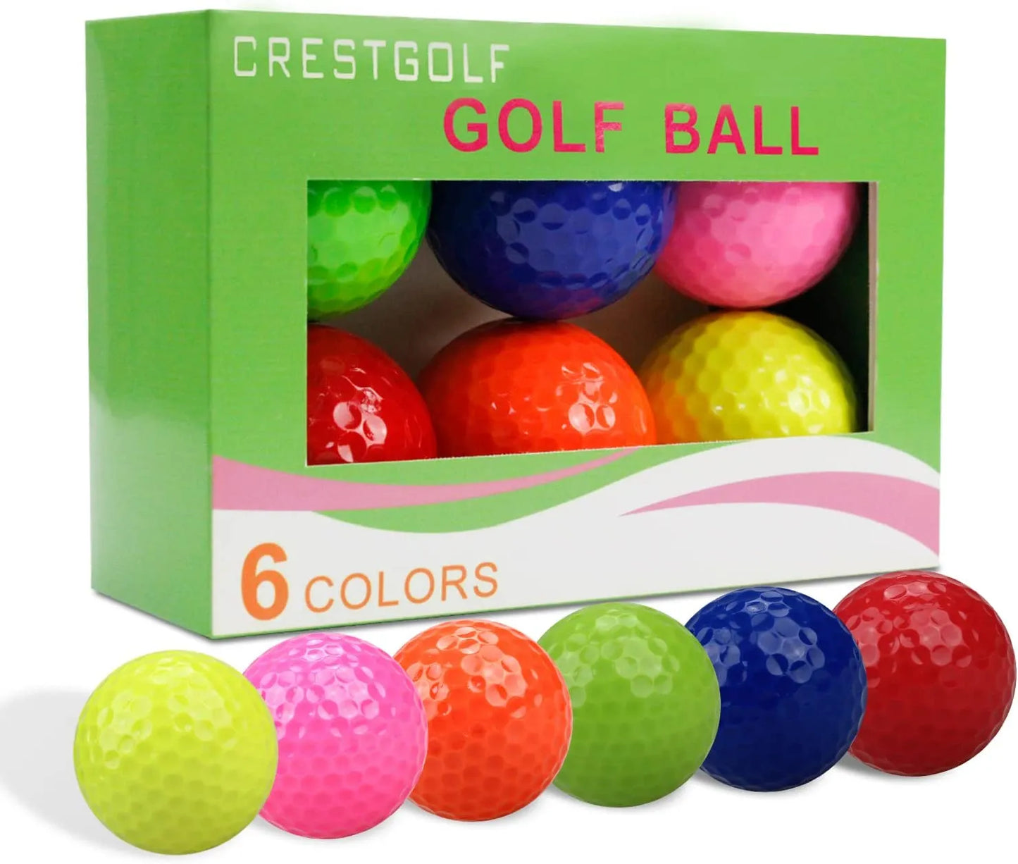 Mini balles de Golf colorées 6 pièces/paquet, balles d'entraînement de Golf en deux pièces