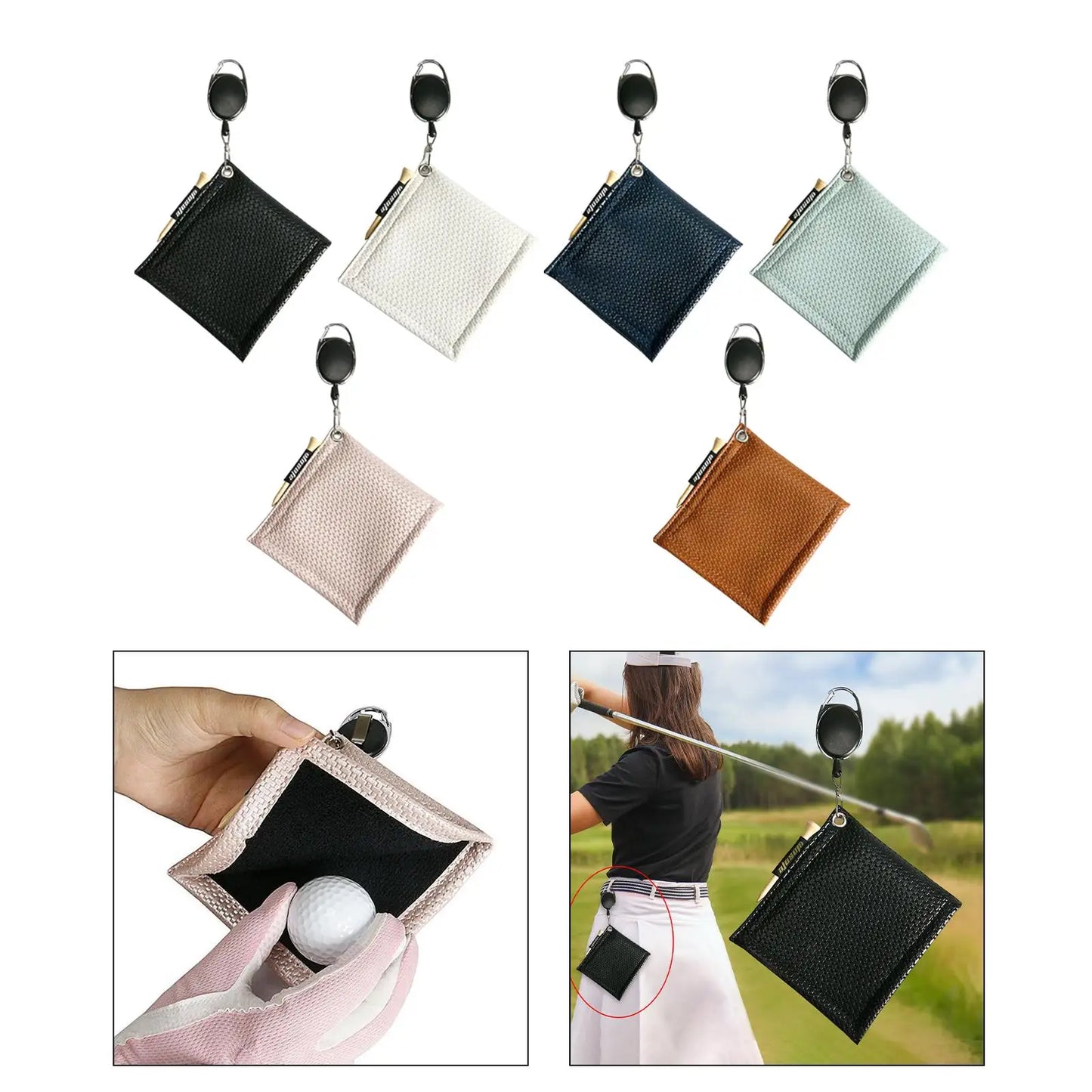 Serviettes de nettoyage pour balles de golf en PU - Chiffon d'essuyage pour tête de club