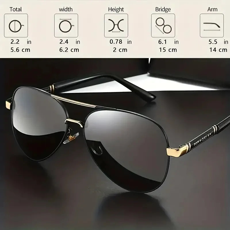 Polarisierte Sonnenbrille mit Metallrahmen für Herren