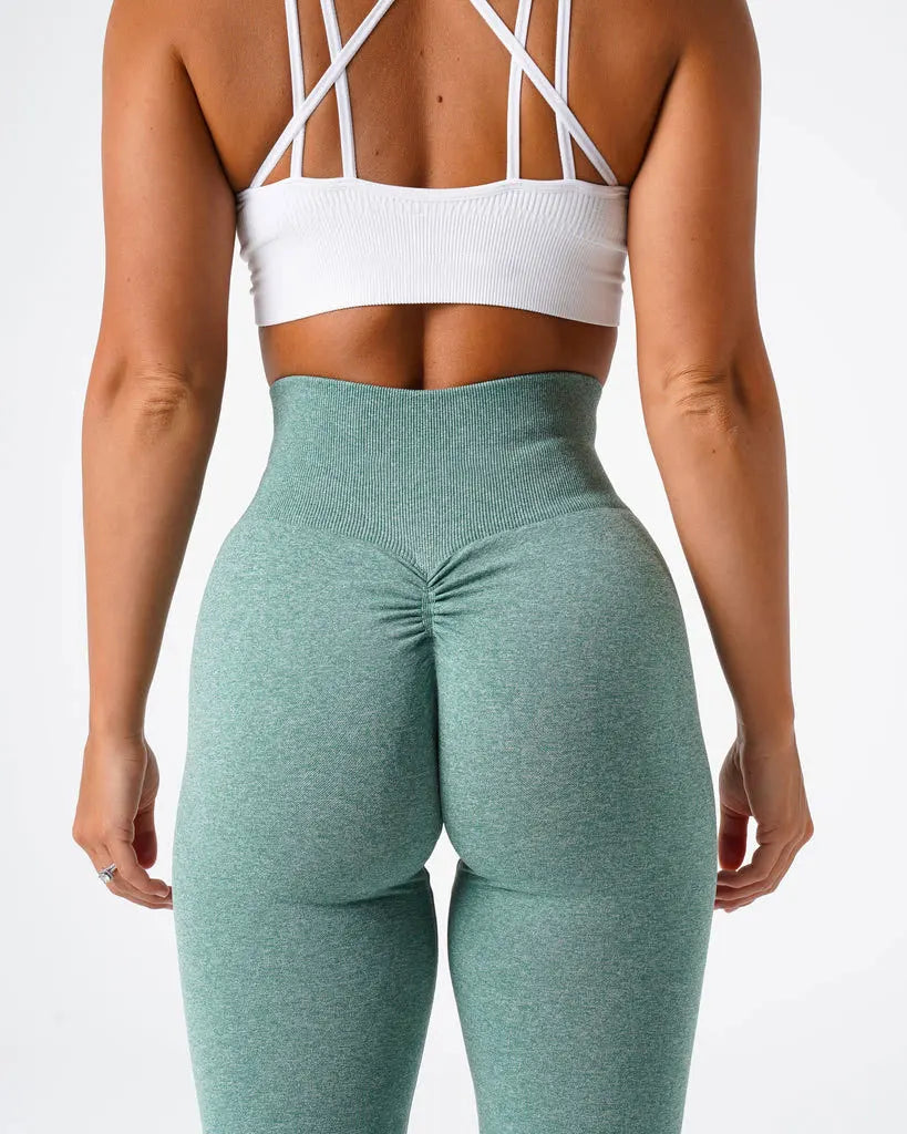 Nahtlose Yoga-Leggings mit gesprenkeltem Scrunch-Design für Damen