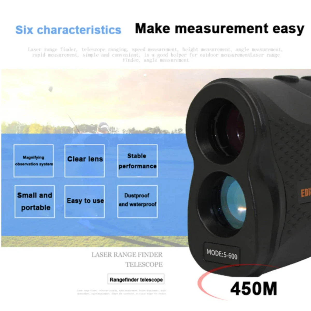 450M HD Laser Rangefinder For Golf