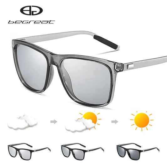 Photochromic Polarized Square Classic Driving sunglasses