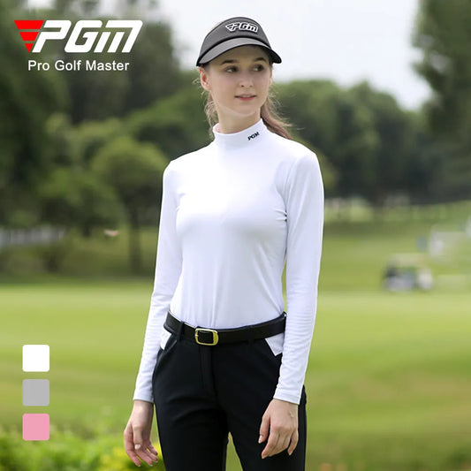 Atmungsaktives Langarm-Golf-T-Shirt für Damen